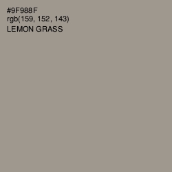 #9F988F - Lemon Grass Color Image